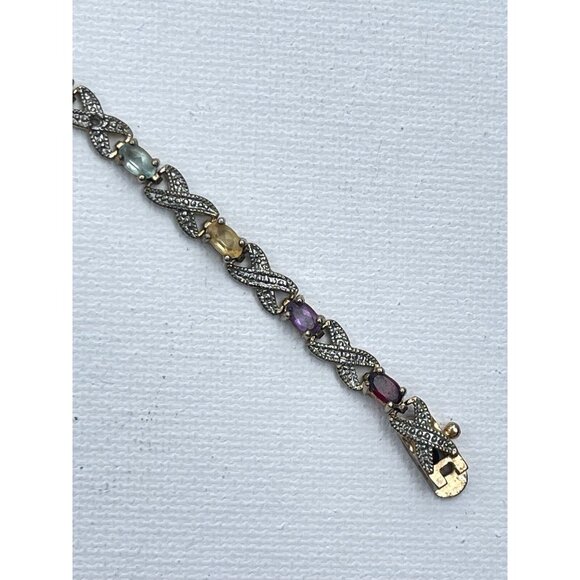 Designer Victoria Townsend Tennis Bracelet - Multi Gemstone - Sterling Silver - Picture 6 of 7